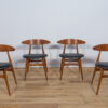 Komplet czterech krzeseł Model CH33, proj. Hans J. Wegner, Carl Hansen & Søn, Dania, lata 60 - obrazek 6