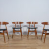Komplet czterech krzeseł Model CH33, proj. Hans J. Wegner, Carl Hansen & Søn, Dania, lata 60 - obrazek 5