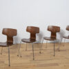 Komplet czterech krzeseł model 3103, proj. A. Jacobsen, Fritz Hansen, Dania, lata 70