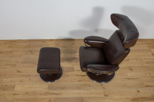 Ergonomic Lounge Chair with Ottoman Model from Ekornes Stressless, 2000s, Set of 2 - Image 3