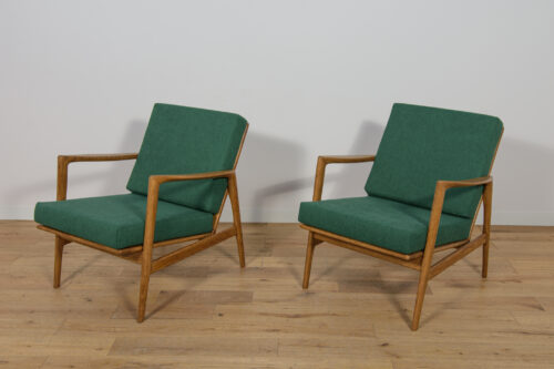 Mid-Century Oak Model 300-139 Armchairs from Swarzędzka Factory, 1960s, Set of 2 - Image 8