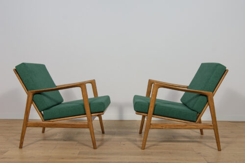 Mid-Century Oak Model 300-139 Armchairs from Swarzędzka Factory, 1960s, Set of 2 - Image 7