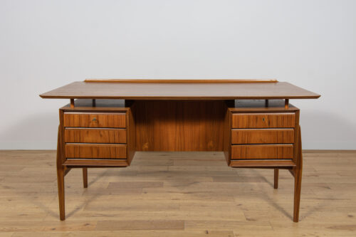 Mid-Century Freestanding Teak Desk, 1960s - Image 5