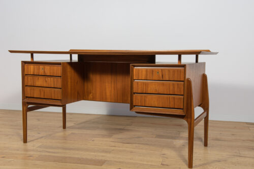 Mid-Century Freestanding Teak Desk, 1960s - Image 3
