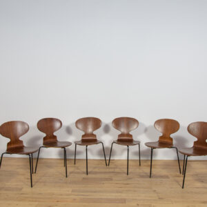 Komplet ośmiu krzeseł Model 3101 Ant, proj. A. Jacobsen, Fritz Hansen, Dania, lata 70