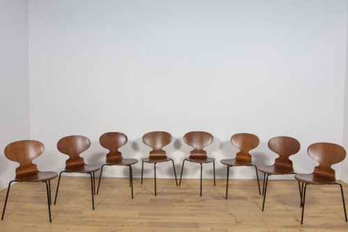 Ant Chair Model 3101 in Teak by Arne Jacobsen for Fritz Hansen, 1970s, Denmark, Set of 8