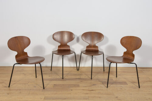 Ant Chair Model 3101 in Teak by Arne Jacobsen for Fritz Hansen, 1970s, Denmark, Set of 4