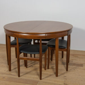 Mid-Century Teak Dining Table & Chairs by Hans Olsen for Frem Røjle, Denmark,1960s, Set of 5