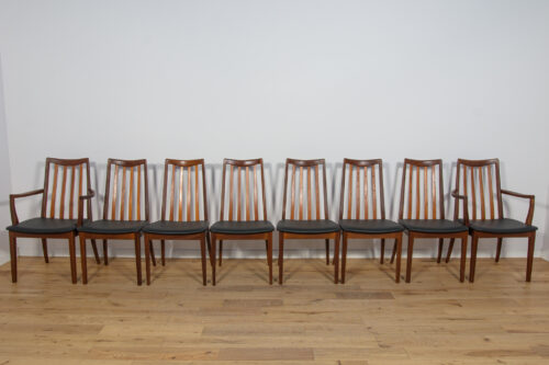 Mid-Century Teak and Leather Dining Chairs by Leslie Dandy for G-Plan, 1960s, Set of 8 - Image 4