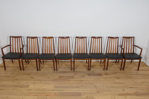 Mid-Century Teak and Leather Dining Chairs by Leslie Dandy for G-Plan, 1960s, Set of 8 - Image 3