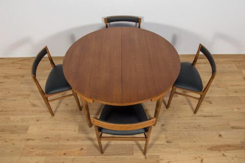 Mid-Century Round Extendable Dining Table and Chairs from McIntosh, 1960s, United Kngdom, Set of 5 - Image 6