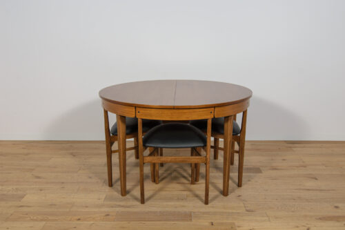 Mid-Century Round Extendable Dining Table and Chairs from McIntosh, 1960s, United Kngdom, Set of 5 - Image 4