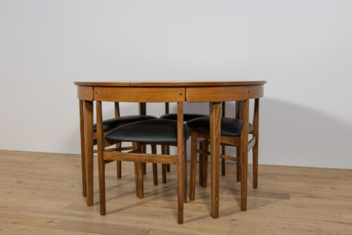 Mid-Century Round Extendable Dining Table and Chairs from McIntosh, 1960s, United Kngdom, Set of 5 - Image 3