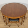Mid-Century Round Extendable Dining Table and Chairs from McIntosh, 1960s, United Kngdom, Set of 5 - Image 5