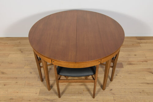Mid-Century Round Extendable Dining Table and Chairs from McIntosh, 1960s, United Kngdom, Set of 5 - Image 5