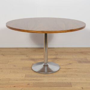 Mid-Century Walnut Modern Round Dining Table, Denmark, 1970s