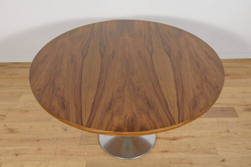 Mid-Century Walnut Modern Round Dining Table, Denmark, 1970s - Image 6