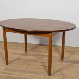 Mid-Century Round Teak Extendable Dining Table, United Knigdom, 1960s
