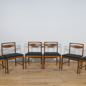 Komplet sześciu krzeseł Model 9513, proj. T. Robertson, McIntosh, Wielka Brytania, lata 70