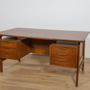 Mid-Century Model 75 Freestanding Teak Desk from Omann Jun, Denmark, 1950s