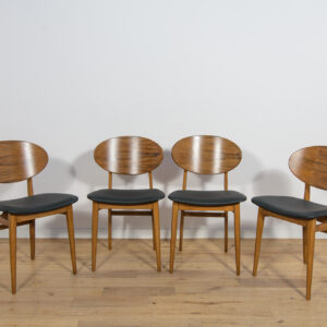 Komplet czterech krzeseł Art  Deco, Wielka Brytania, lata 50.