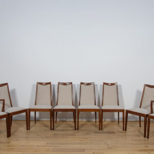 Komplet sześciu krzeseł i dwóch foteli, proj. L. Dandy, G-Plan, Wielka Brytania, lata 60.