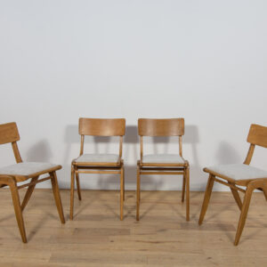 Komplet czterech krzeseł Bumerang typ 229XB, Gościcińska Fabryka Mebli, Polska, lata 60