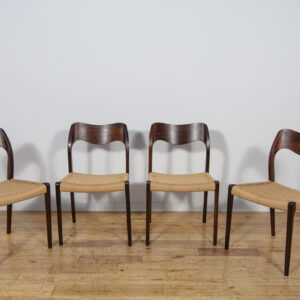 Mid-Century Model 71 Rosewood Dining Chairs by Niels Moller from J.L. Møllers, 1960s, Set of 4