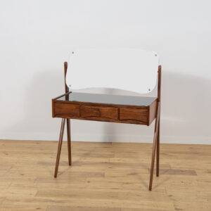 Mid-Century Teak Dressing Table with Mirror by Arne Vodder for Ølholm Møbelfabrik, Denmark, 1960s