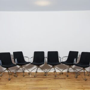 Mid-Century Conference Chairs "Comet" by Gunilla Allard for Lammhults, Sweden, 1990s, Set of 8