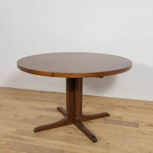 Mid-Century Round Teak Extending Dining Table, Denmark, 1960s