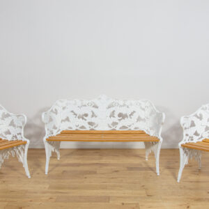 Victorian Style Coalbrookdale Garden Set – Bench and Two Armchairs, United Kingdom, 1950s, Set of 3